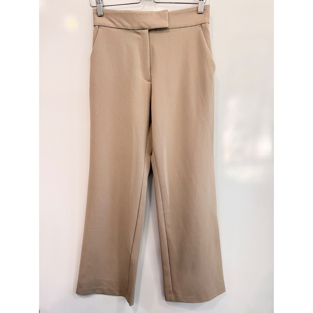 HM Beige High Waisted Wide Leg Dress Pants Trousers Tan Size 6
